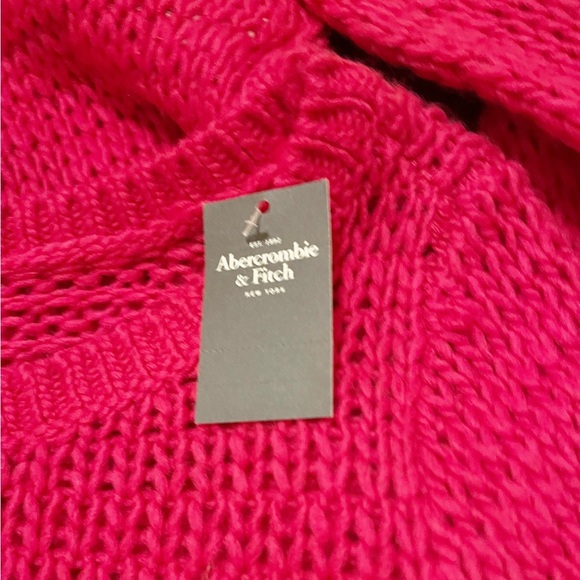 NWT Abercrombie & Fitch Loose Knit Long Sleeve Hot Pink Sweater Size Small - Picture 8 of 8